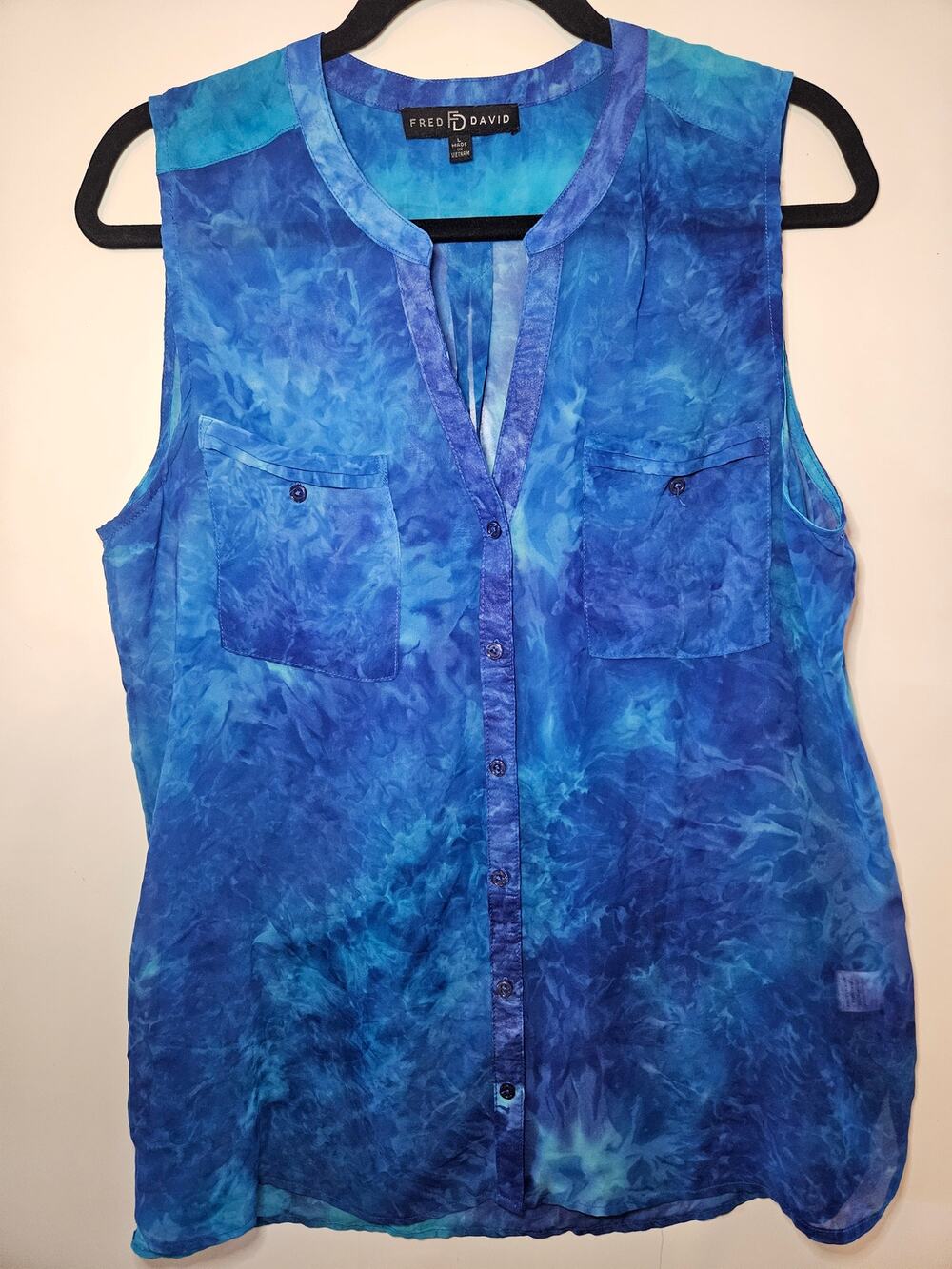 2pc Cobalt Blue Outfit Tie Dye Fred David Large Chico's 0-Short (Large) C69/50